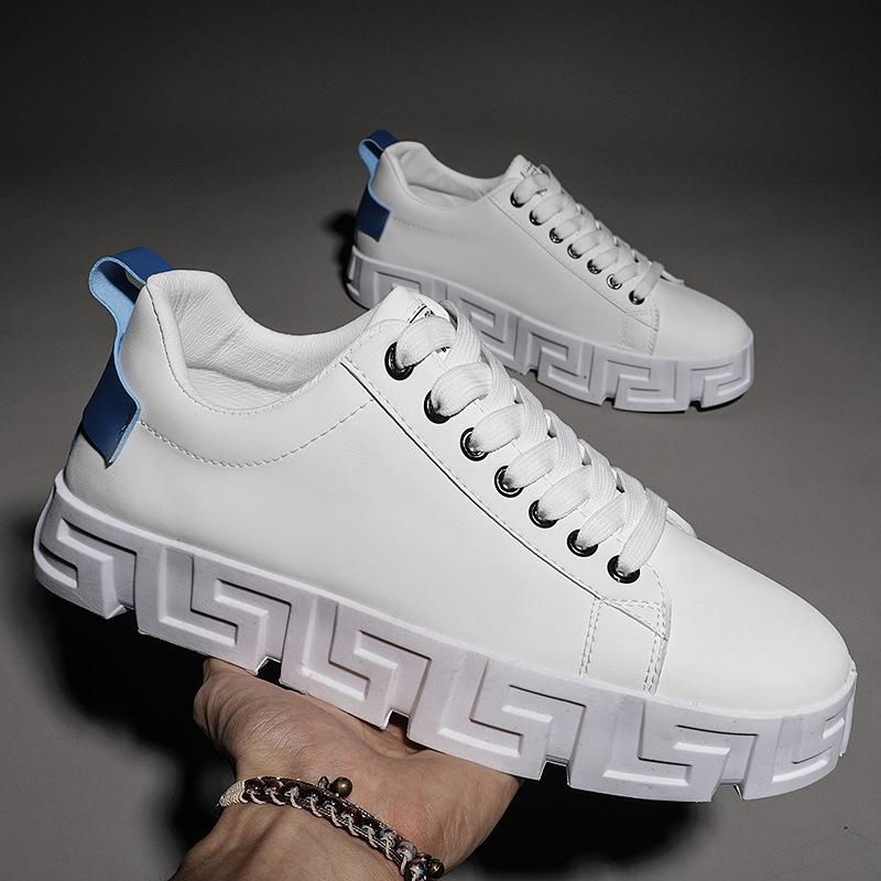 Board Shoes Men's Low-top New Thick-soled Heightening White Shoes Men, Korean Version of Fashion Trend Foreign Trade Explosion Casual Shoes Men