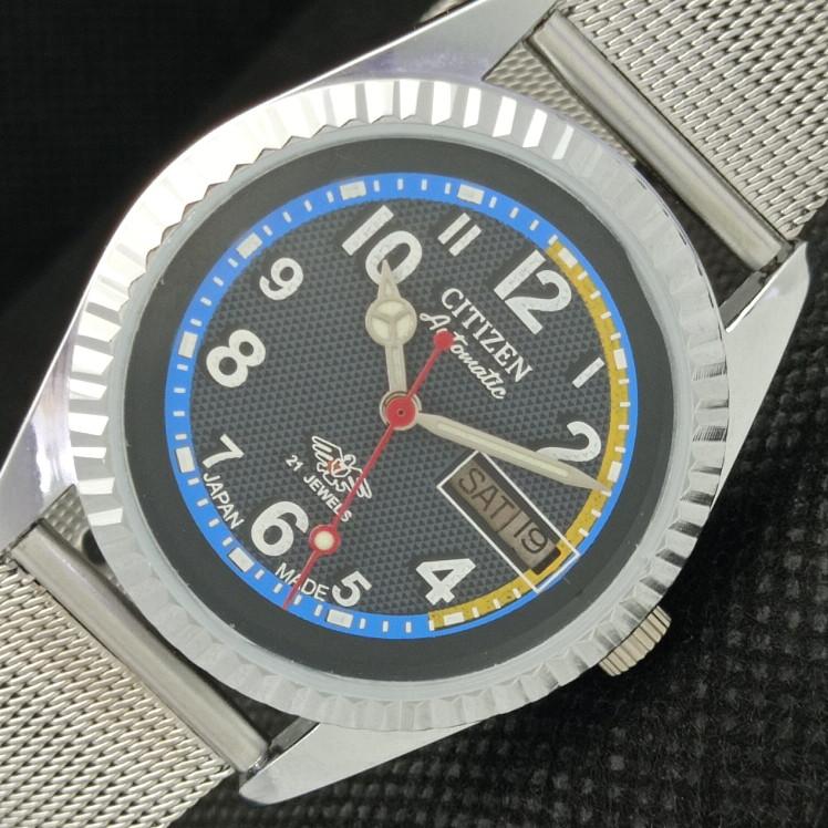 

REFURBISHED VINTAGE CITIZEN AUTO 8200 JAPAN MENS D/D BLACK WATCH 610a-a317518-9 SKU610a-a317518
