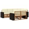 Outdoor Corner Sofa Set with Cushions 7 Pcs Natural and Cream