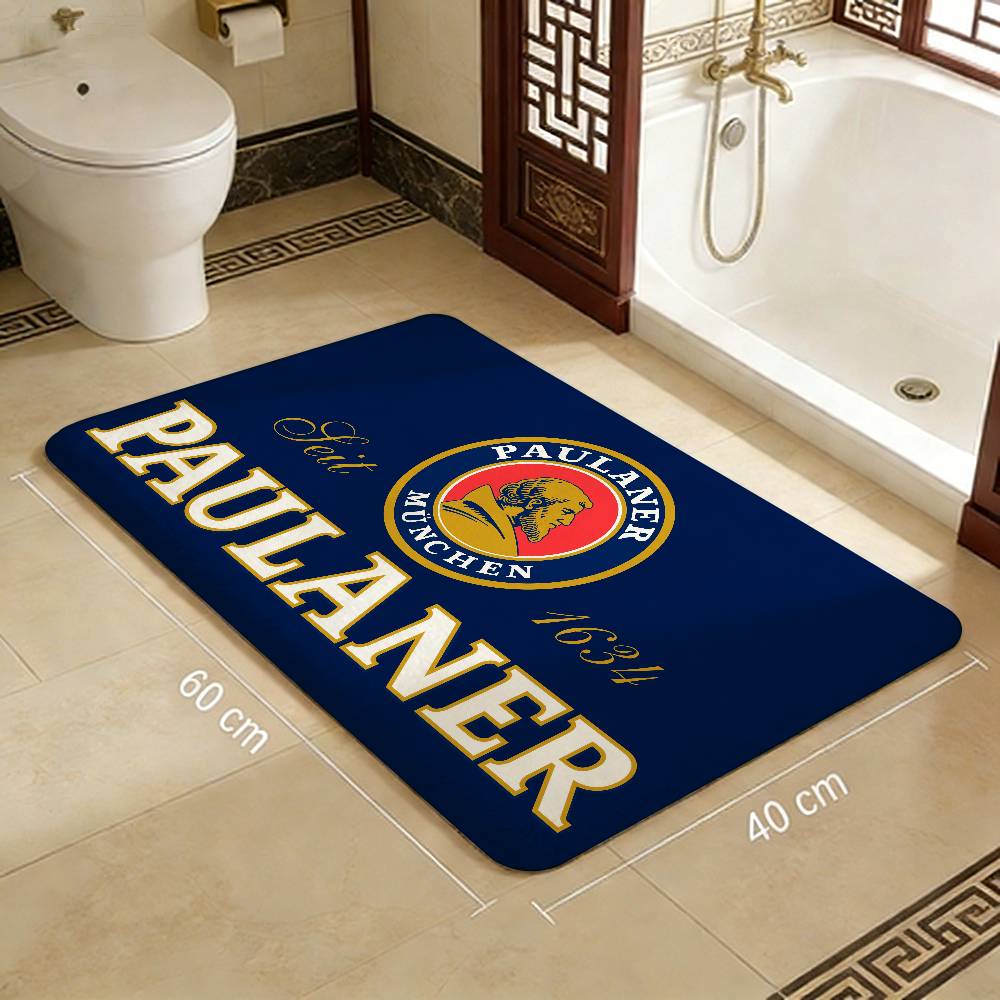

German Beer Paulaner Entrance Door Mat Washable Non-Slip Living Room Sofa Chairs Area Mat Kitchen Welcome Doormat 40cm x 60cm