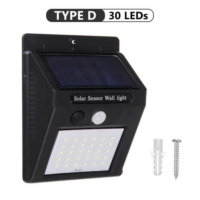 Applique murale - Great - 30 LED - Solaire - Étanche - Détecteur de mouvement