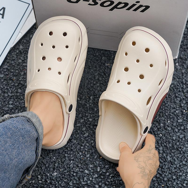 Baotou Tofflor Herrskor Halkfria Sandaler Sport Körning Coola Tofflor Dubbla Användningsområden Hålskor