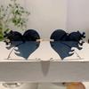 Vintage Rimless Flame Love Heart Sunglasses Women For Men Luxury Brand Designer Sun Glasses Punk Popular Party Hip Hop Eyewear