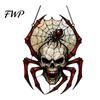 Spooky Spider Web Decor Halloween Wind Chime Skull Suncatcher, Double Side Printed Acrylic Window Retro Horror Party Supplies Ornament, Outdoor