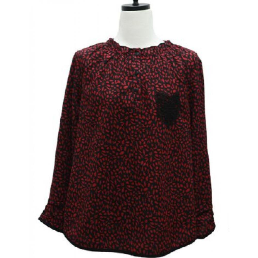 Shiz Madam Neck Banding Pocket Blouse T57163