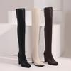 Sexy Thigh High Boots Women Autumn Winter Elastic Leather Over the Knee Boot For Women Black Heels Fetish Long Shoes Large Size