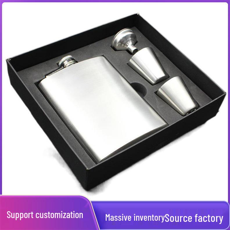 8oz Stainless Steel Hip Flask Set - Men s Portable Baijiu & Russian Metal Flask