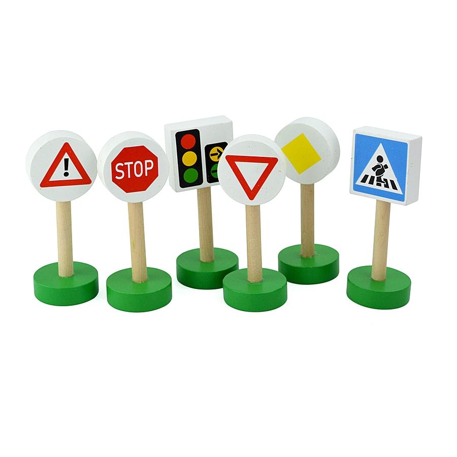Wooden Train Track Racing Railway Street Sign Toys Bridge Track Accessories Fit Biro Wood Tracks Creative Toys For Children Gift