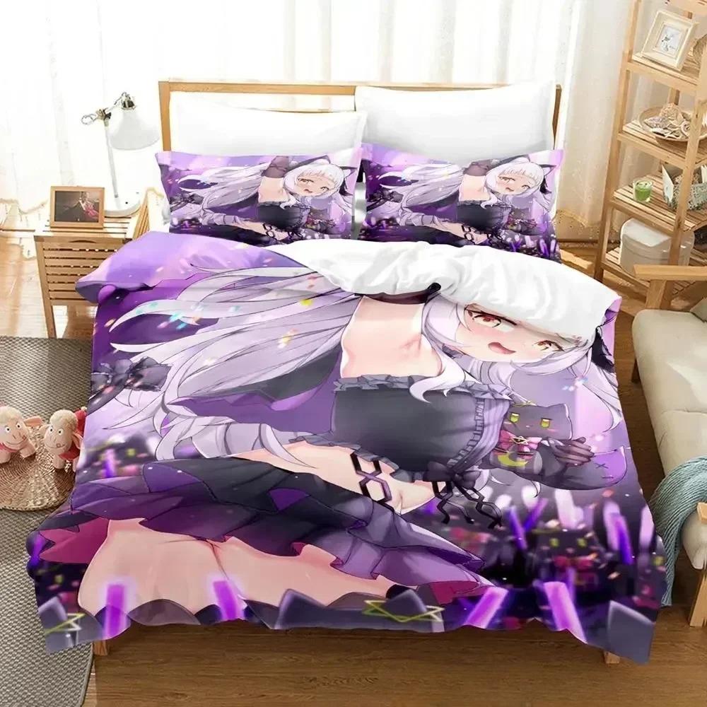 New Murasaki Shion Bedding Set Printed With Pillowcase Bed Duvet Cover Soft Queen King Size Bedclothes Home Adult Kid Bedroom