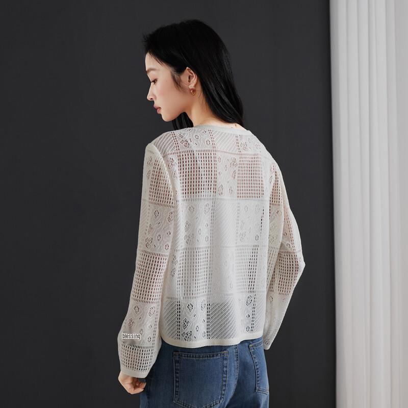 SOFSIL 2026 Summer French Lace Knit Cardigan