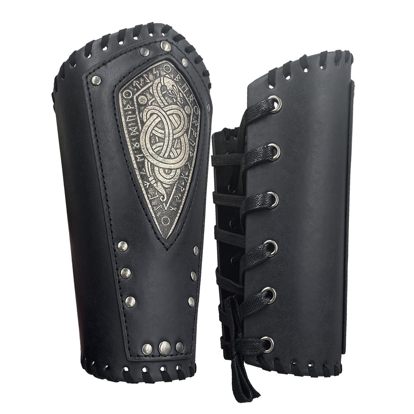 

Medieval Protection Wrist Protectors with Alloy Rivet Suitable for Athletes Office Workers and Outdoor Enthusiasts чёрный