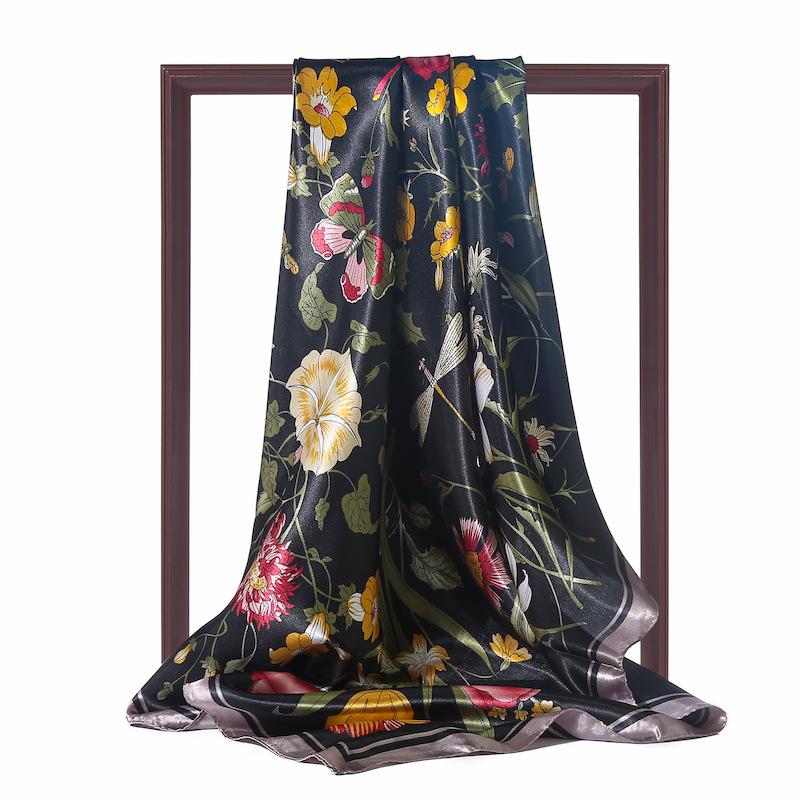 

90 * 90 см новый шелковый шарф женский весенне-летний декоративный шарф солнцезащитный дорожный платок осенне-зимний шарф тонкий выпуск 90*90CM