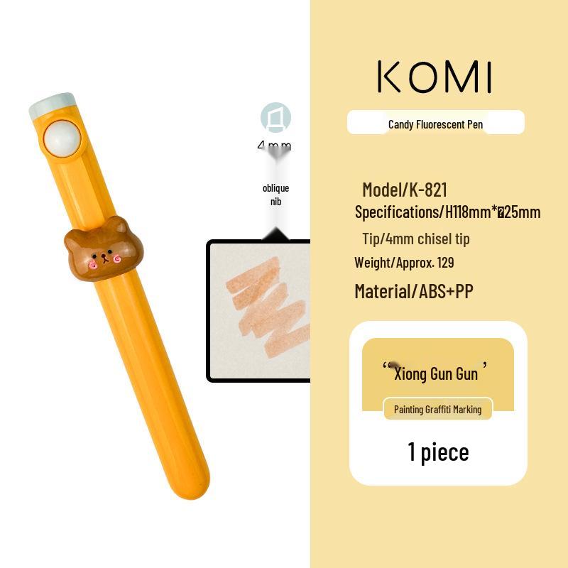 KOMI Creative Fluorescent Animal Style Highlight Pen for Students