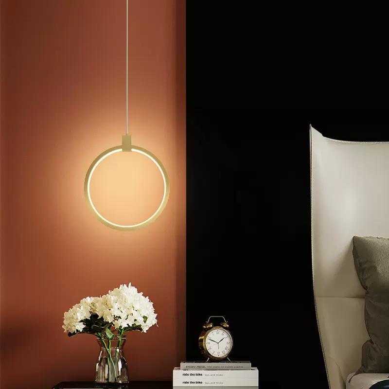 Modern LED Minimalist Pendant Light Chandelier For Bedroom Restaurant Living Room Gold Black Hanging Lamp Decoration Fixtures