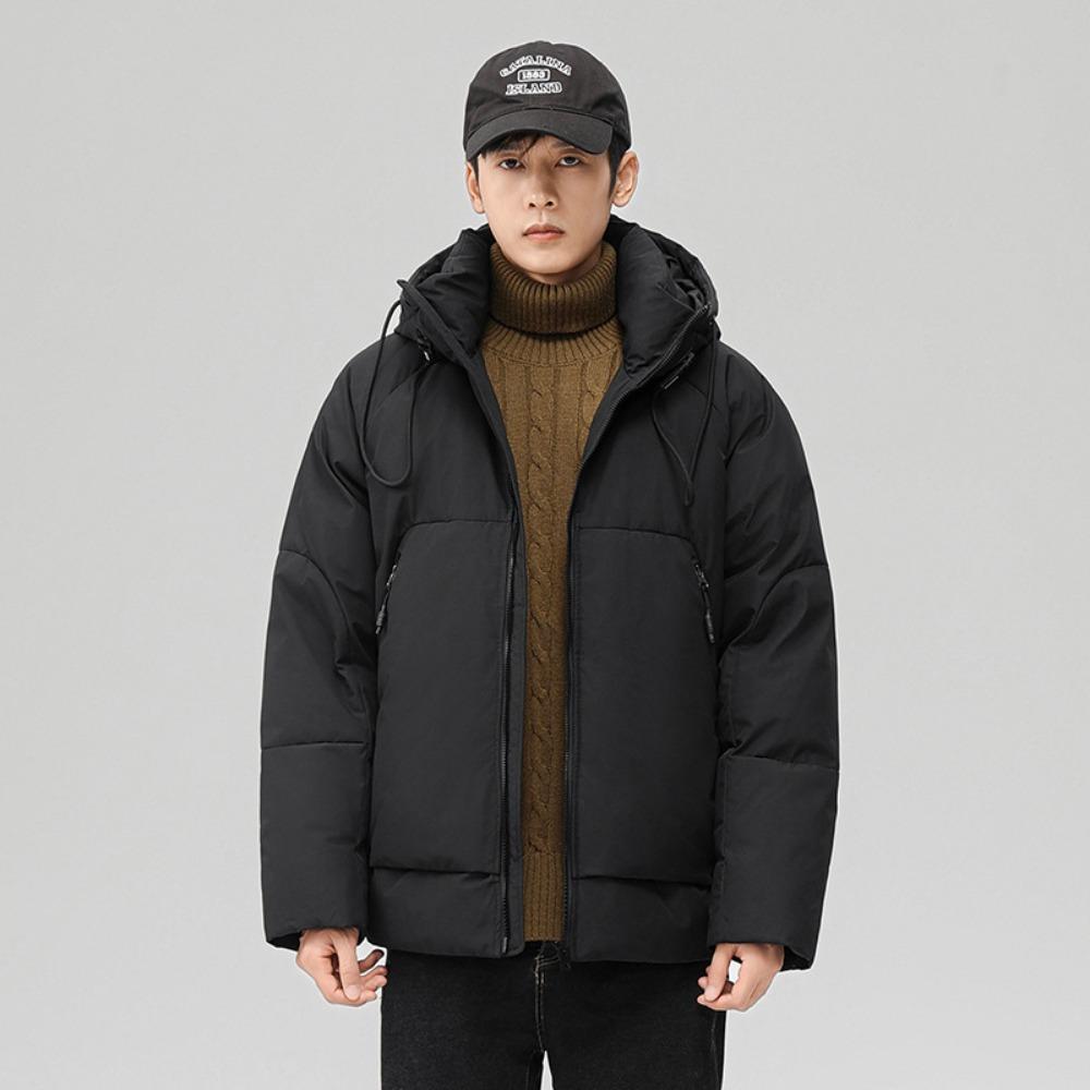 

Мужской пуховик новый зимний утолщенный теплый пух белой утки трендовый бренд молодежный свободный с капюшоном куртка-хлеб мужское пальто S