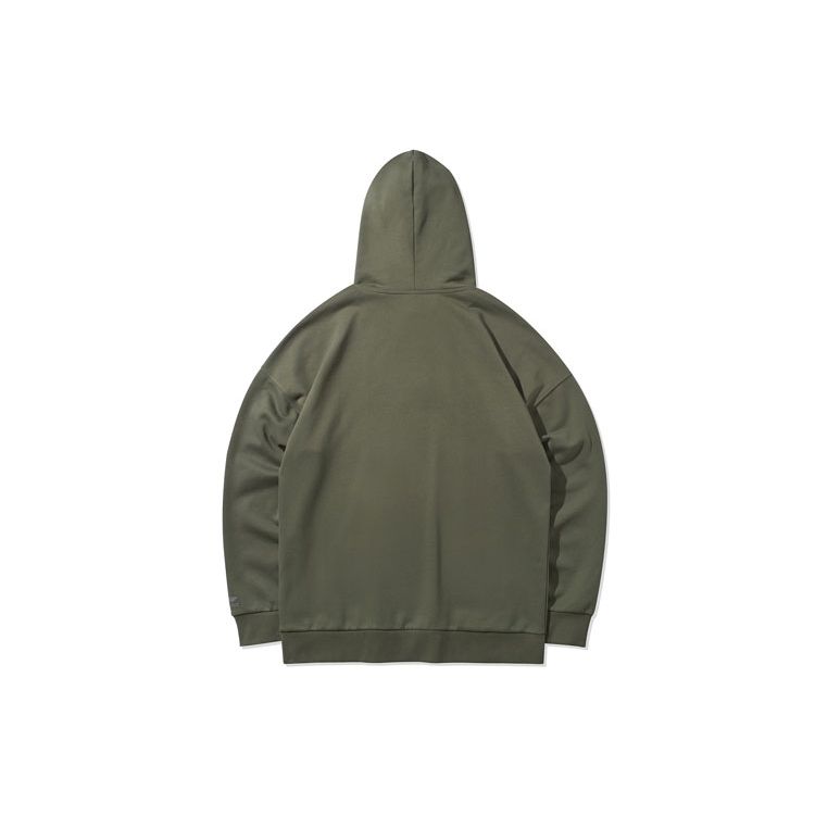 Li Ning Sports Fashion Series Loose Pullover Hoodie Men hoodies Muddy-Olive AWDQD03-5