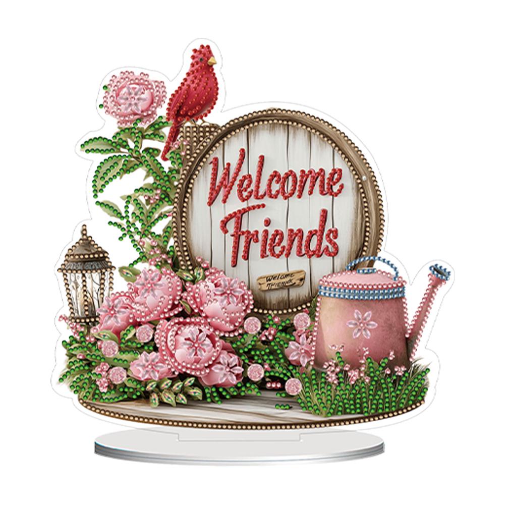 2D Flat Print DIY Table Top Diamond Painting Ornament Kits Diamond Painting Desktop Ornaments Kit for Home Office Desktop Decor