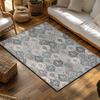 Bohemian Blue White Area Rug, Non-Slip Vintage Persian Pattern Living Room Carpet, Washable Low Pile for Bedroom Hallway Decor