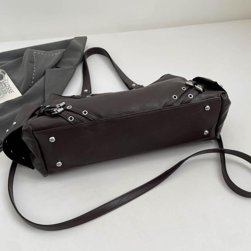 Leather Tote Bag Women's Fashion Shoulder Bag with Front Zip Pocket and Adjustable Crossbody Strap