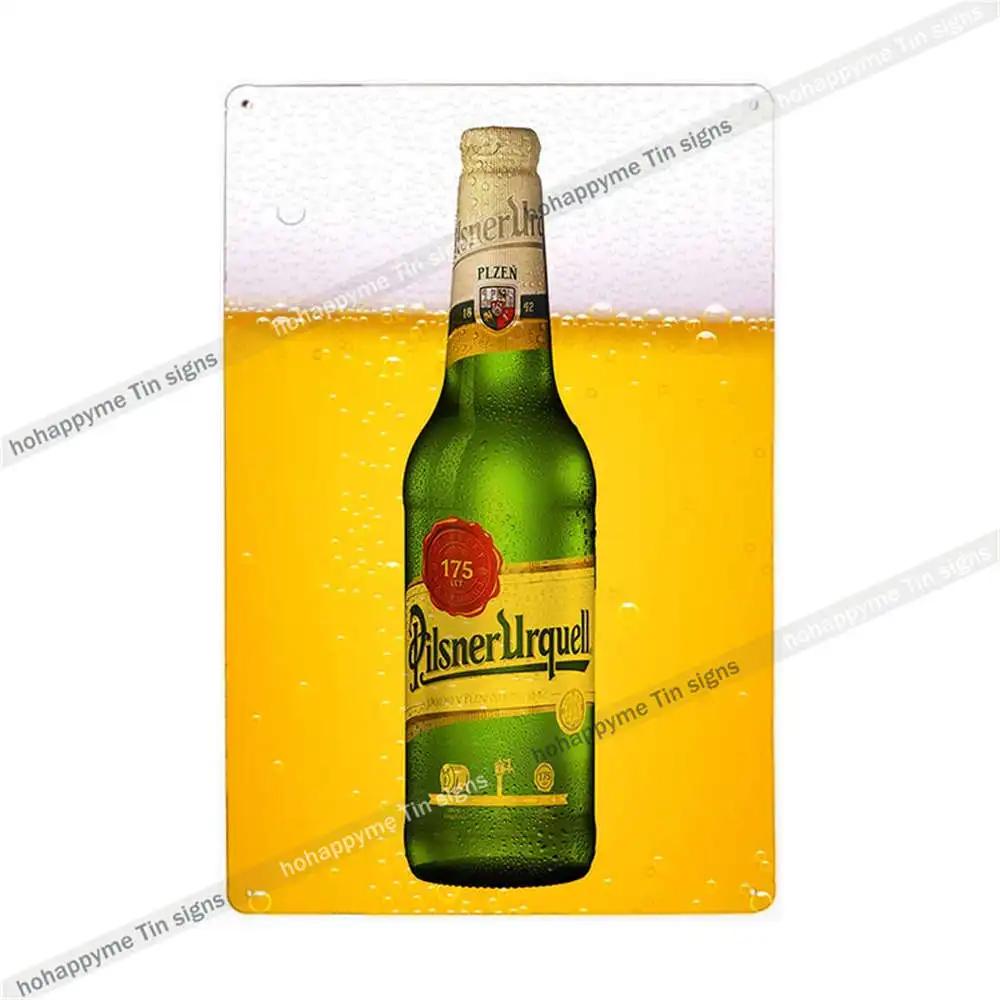 Pilsner Urquell Metal Wall Art Poster Belgium Beer Sign Vintage Bar Man Cave Club Tin Painting Decor Plaque Decoration 20x30cm