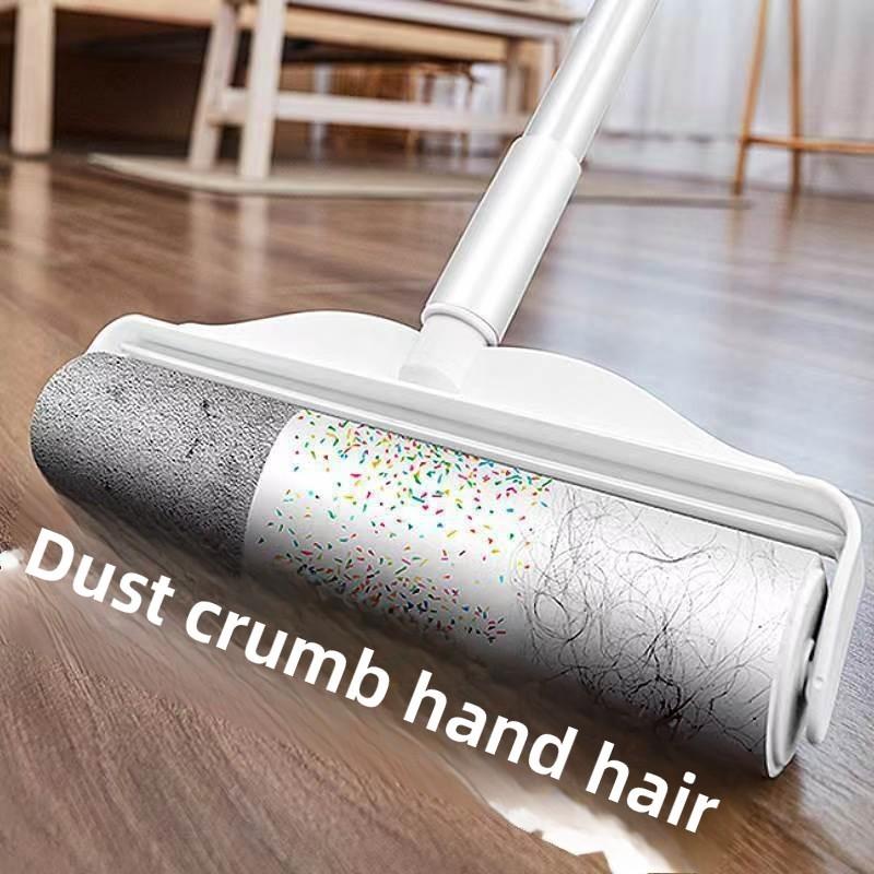 Lint Roller Long Handle With Large Adhesive Rollers For Bed And Floor Hair Removal