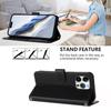 For iPhone 16 Pro Max Leather Case Wallet Stand Phone Cover with Wrist Strap