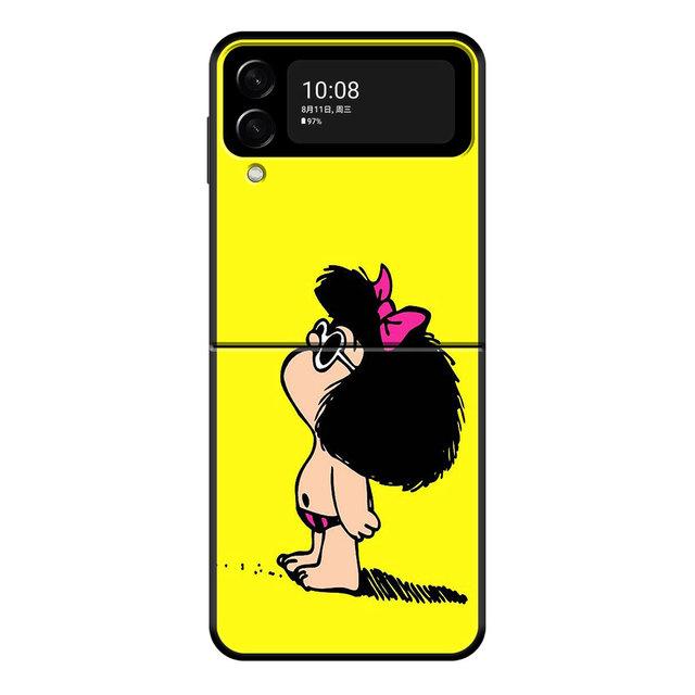 

Черные чехлы Mafalda для телефона, жесткий ПК для Samsung Galaxy Flip Z Flip3 5g Zflip3 Zflip Samsung Z Flip3 5G