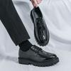 Studio kleine weiße Lederschuhe Britischer Stil Anzug dicke Sohle innere Absatzhöhung Muffin-Schuhe