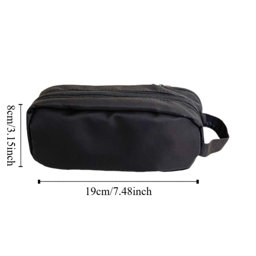 Desktop Storage Korean Stationery Bag Black Solid Color Pencil Pouch  Student
