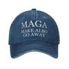 MAGA Make Albo Go Away Sun Hat Distressed Denim Snapback Hat Casual Dad Hat  Outdoor