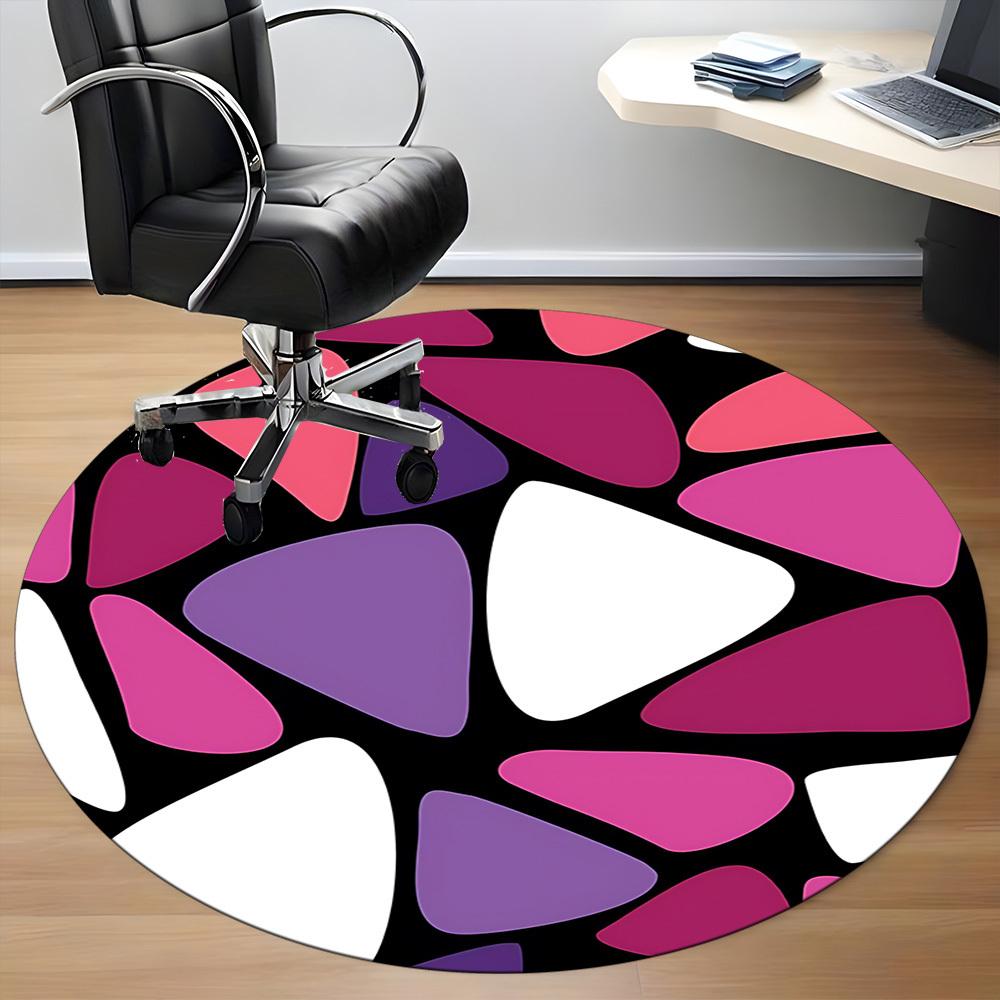 1pc Abstract Pattern Office Round Rug, Non-slip, Soft and Durable Office Rug for Interior Decoration, Perfect for Office, Beautiful Decoration yy26031