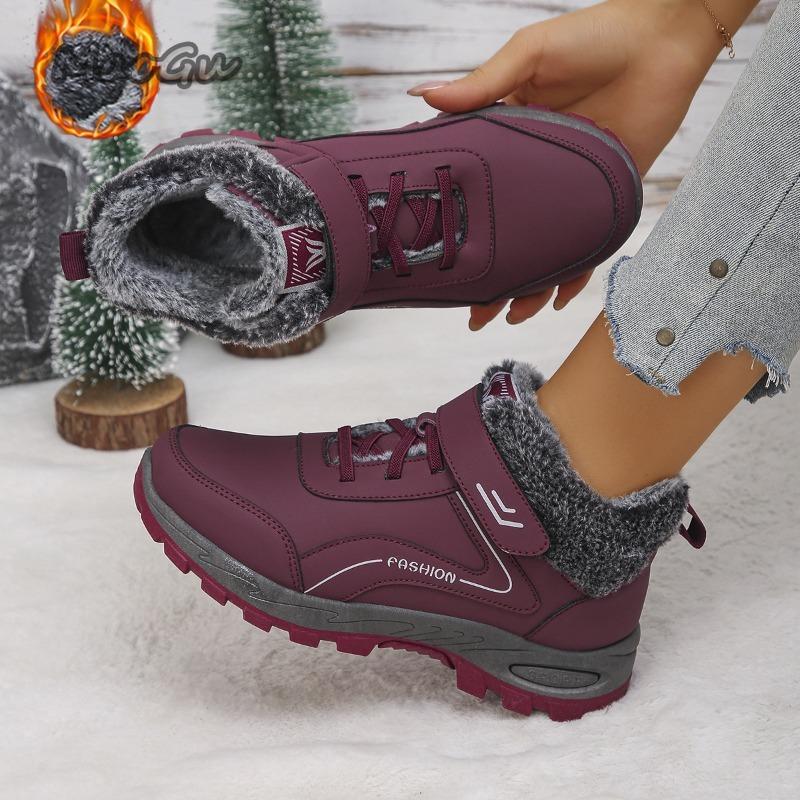 Fashion Women's Winter Footwear Plush Warm Snow Boots Platform Non-slip Fur Ankle Boot Outdoor Women Botines Botas Invierno Mujer Size36