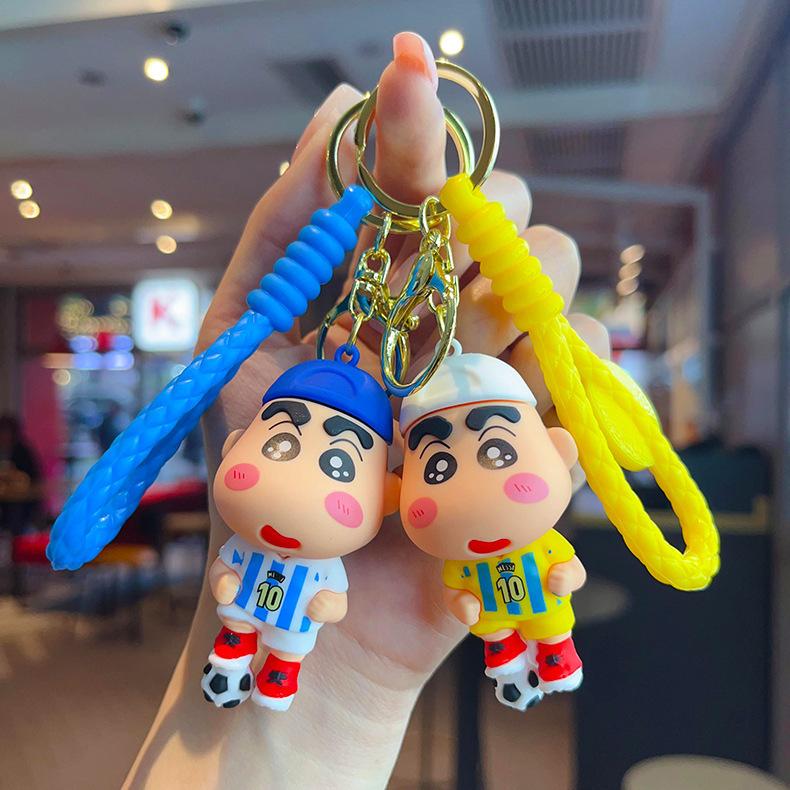 Football Messi Crayon Shin Chan Keychain Cartoon Couple Pendant Keychain Holiday Gift