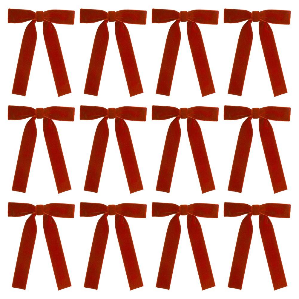 

Velvet Christmas Bows Wine Red Decorations Effortless Installation