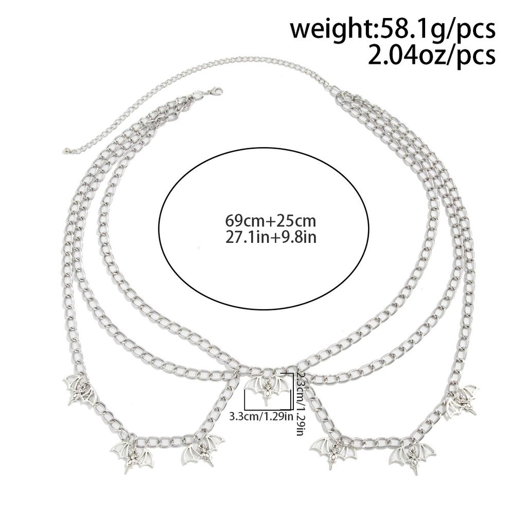 Punk Style Spider Web Pendant Multi-Layer Body Chain Vintage Crescent Moon Joint Waist Chain for Women Men Unisex Streetwear Accessory