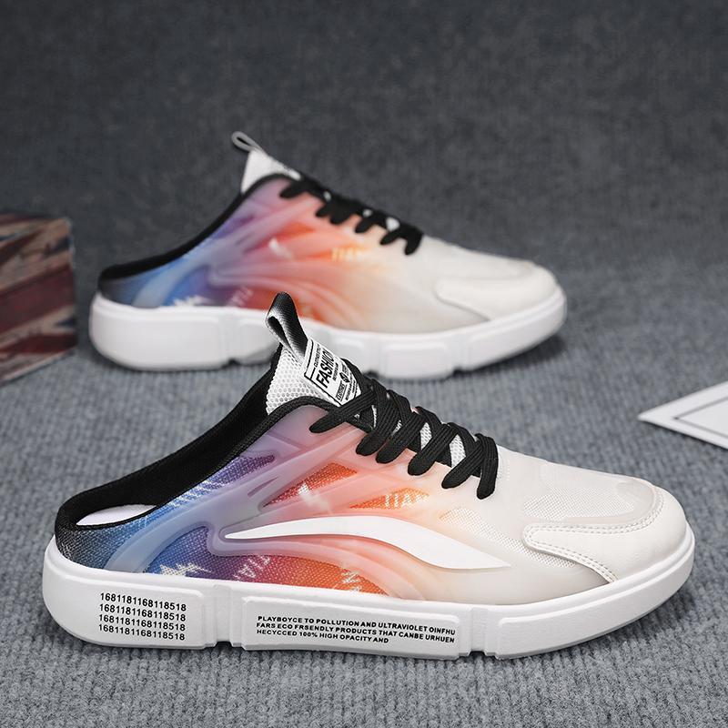 

Мужская парусиновая обувь, летний тренд, универсальная, с одной педалью, дышащая, повседневная, мужская, без каблука, полуторослойная, мужская, модная обувь 44