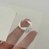 Elegant Blue Zircon Copper Ring For Women Unique Adjustable Open Finger Style