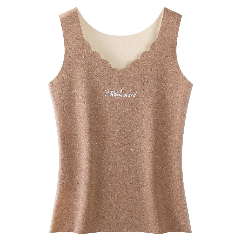 

Thicken Thermal Tops Slim Warm Undershirt Warm Tight Elasticity Undershirt Autumn Winter XXL кавовий