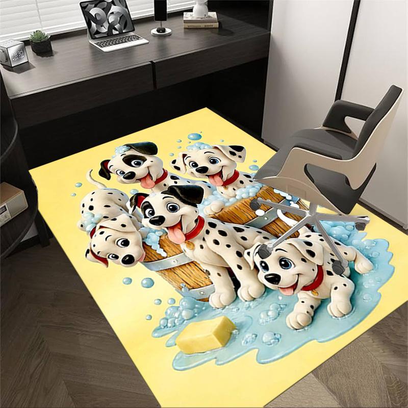 

1PC Dalmatian puppies Non-Slip Floor Carpet Compatible for Office&Living Room&Bedroom&Dining room - Flat-Weave Machine-W302 60cm by 90cm