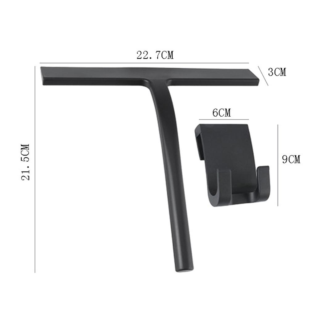 Glass Wiper with Hook Holder Stainless Steel Squeegee for Bathroom Sink Home Handheld Glass Window Cleaning Squeegee Wiper