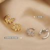 925 Silver Ear Cuff For Women Zircon Clip On Earrings Gold Leaf Design No Piercing Jewelry