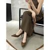 Pointed Stiletto Suede High Heels Fashionable One-pedal Skirt Shallow Mouth Single Shoes