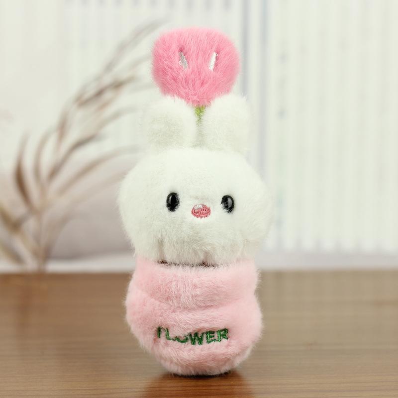

Animal Delightful Plush Keychain Bunny And Bear Cute Potted Plant Accessories розовый