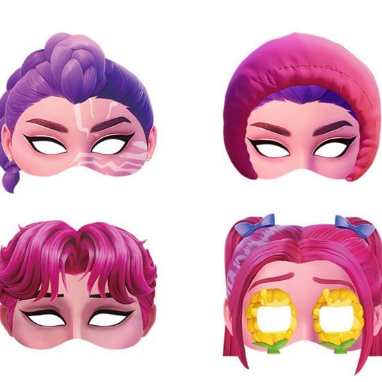 12 ks Papírová maska Poloviční obličej Cosplay Maska s nastavitelným popruhem pro Halloweenskou párty Karnevaly Bary Doplněk