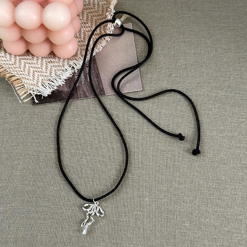 Sophisticated Alloy Butterfly Necklace Stylish Pull String Neckchain Adjustable Rope Chain Choker Stylish Clavicle Chain