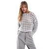 Foreign Trade Original Order Tail Goods British As Mesh Dot Perspective Loose Short Women Knitted Sweater Long Sleeve Top