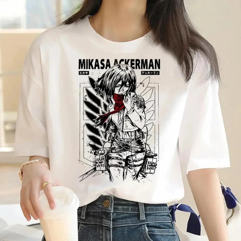 2024 New Anime Attack Titan Graphic Printing Harajuku T-Shirt Casual Fashion Short Sleeve Plus Size T-Shirt Ladies Short Sleeve
