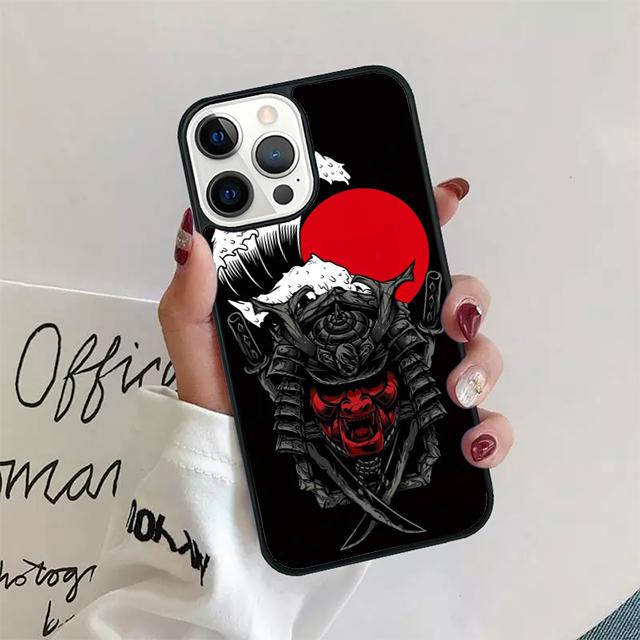 Samurai Japanese Warrior Mask Helmet Phone Case Cover for iPhone 17 Air 16 15 14 13 11 12 Pro Max Plus Coque
