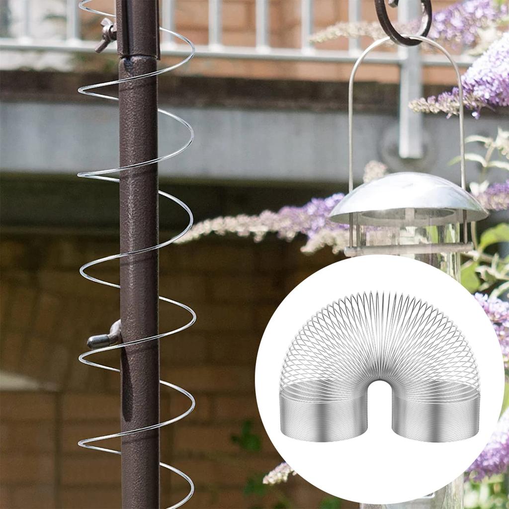 Squirrel Proof Spring Device Metal Squirrel Baffle Hanging Compression Outdoors Spring For Feeder Station Wrap Around Protection