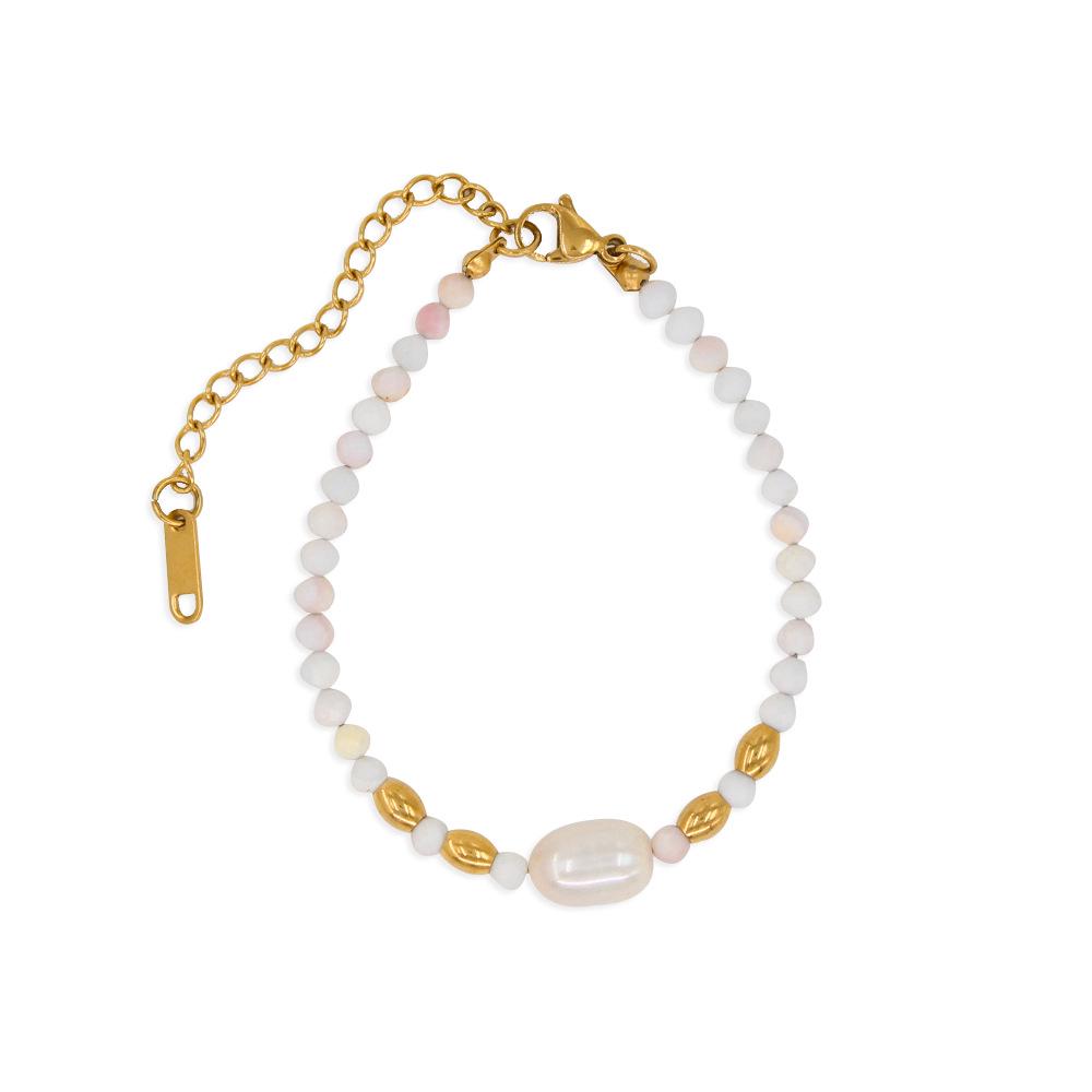 Exquisite Handmade Pearl Necklace and Beaded Bracelet for Women